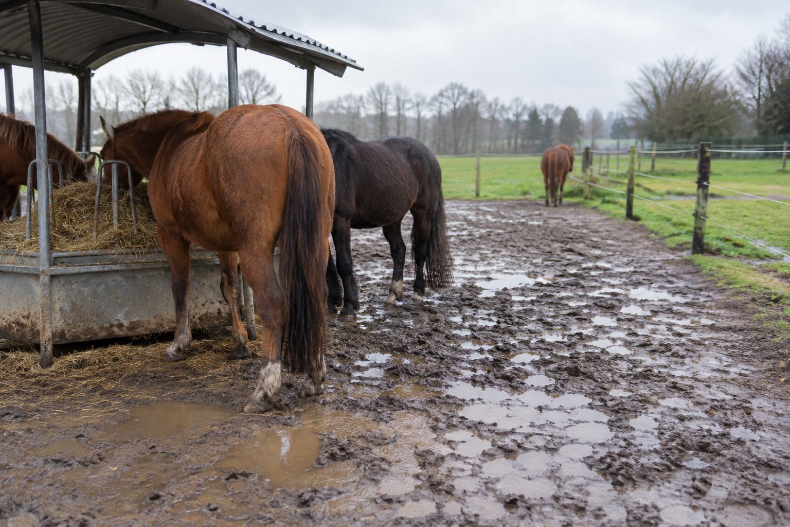 Modder bij de voerplek? Begin met de routes die je paarden dagelijks lopen